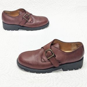 GH Bass Leather Monk Chunky Loafer Shoes sz 8.5